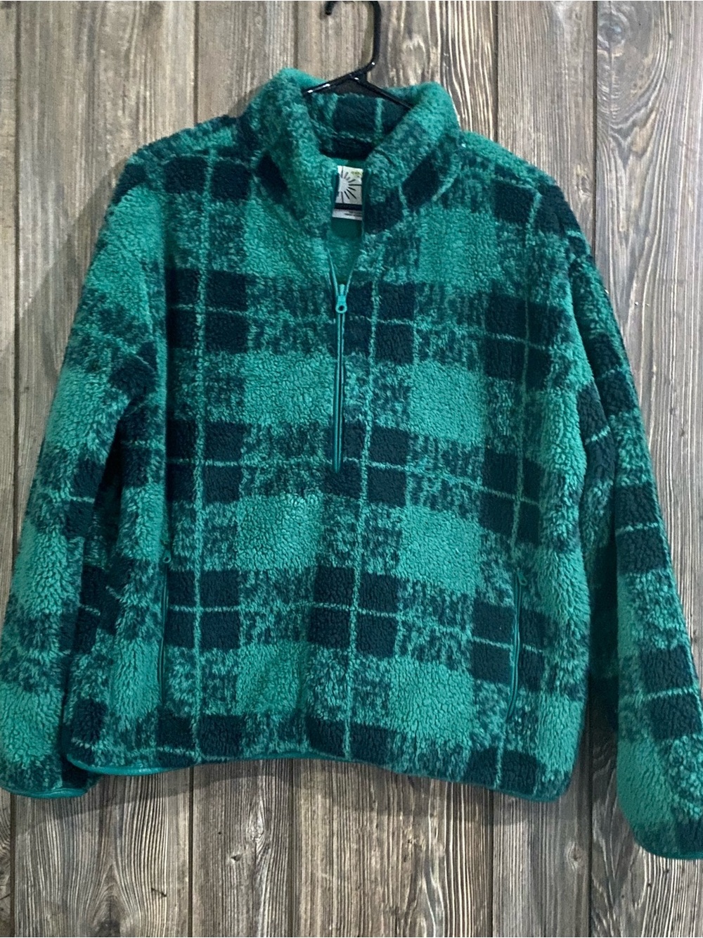 aerie Teal Plush Sherpa Pullover